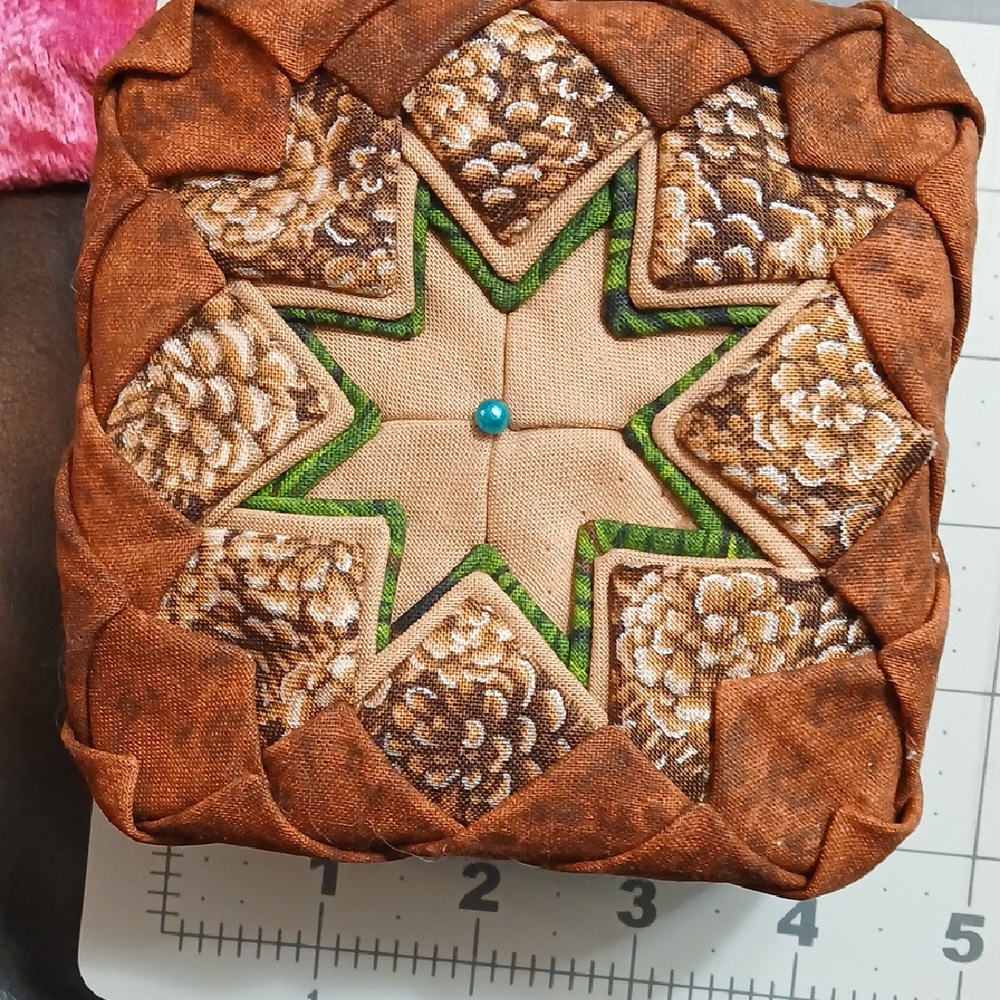 #29 Title: Autum Handcrafted Pinecone Design 4"x4"x2"